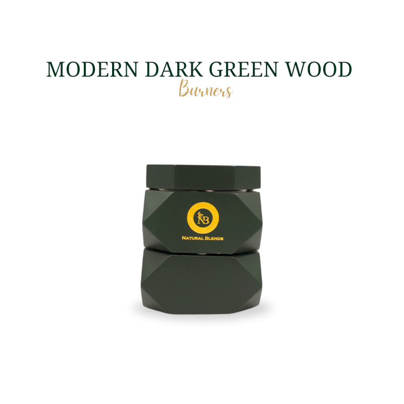 Modern dark green wood burner  (polygon  Large three-layer-burner NB no. I)